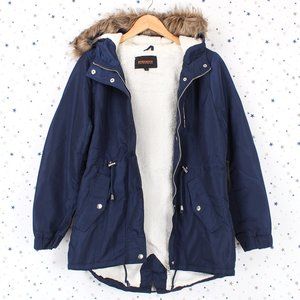 navy blue anorak